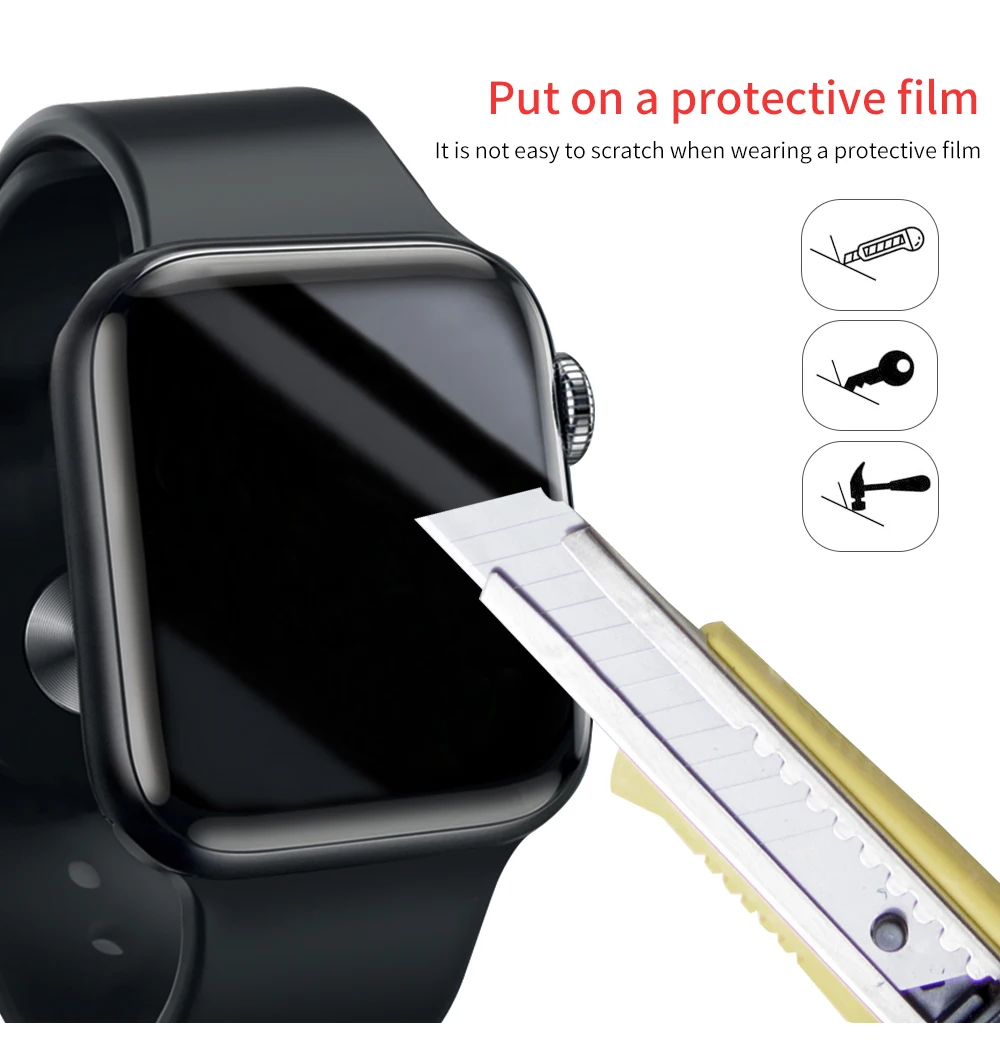 Защитное стекло для Apple Watch закаленное с полным покрытием 3D 40 мм 44 38 42 HD iWatch SE 6 5 4 3 2 1