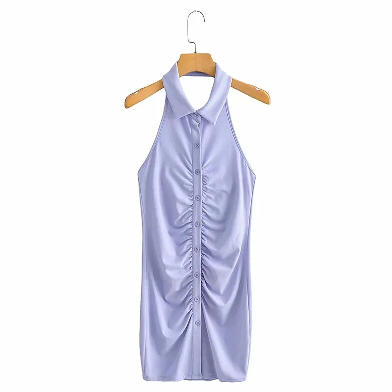 Polo Collar Dress Open Back New 2021 Solid Color Pleated Hanging Neck Single Breasted Sexy Bag Hip Birthday Party Vest Skirt
Polo Collar Dress Open Back New 2021 Solid Color Pleated Hanging Neck Single Breasted Sexy Bag Hip Birthday Party Vest Skirt