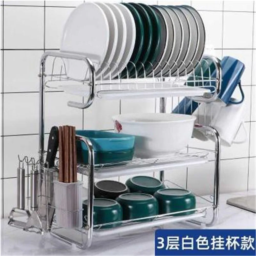 3-Layer Dishes Rack Kitchen Storage Stainless Steel Kitchen Dish Rack Dish Drying Rack Mug Holder
3-Layer Dishes Rack Kitchen Storage Stainless Steel Kitchen Dish Rack Dish Drying Rack Mug Holder