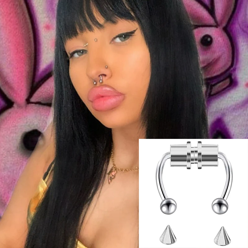Women New No Piercing Magnetic Fake Septum Nose Ring Hoop Reusable Magnetic Non Piercing Hoop Horseshoe Nose Ring Hoop Jewelry
Women New No Piercing Magnetic Fake Septum Nose Ring Hoop Reusable Magnetic Non Piercing Hoop Horseshoe Nose Ring Hoop Jewelry