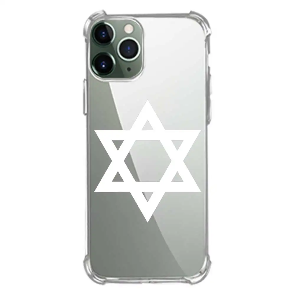 Corner Extra Protection Transparent TPU Phone Cases For Samsung A50 A70 M20 M30 NOTE S 9 10 11 20 Plus Pro Jewish Star of David | Мобильные