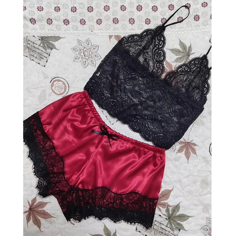 2Pcs Women Sexy Satin Lingerie Underwear Sets Nightwear Sleepwear Silk Strap Solid Color Lace Sets
2Pcs Women Sexy Satin Lingerie Underwear Sets Nightwear Sleepwear Silk Strap Solid Color Lace Sets