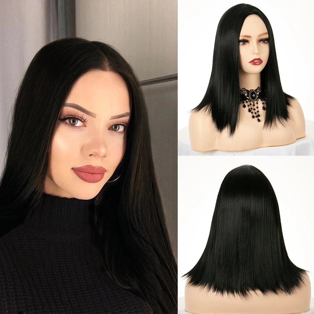Short Straight Natural Black Synthetic Wig Shoulder Length Middle Part Heat Resistant Fiber Wig For Daily Wear Cosplay Wigs
Short Straight Natural Black Synthetic Wig Shoulder Length Middle Part Heat Resistant Fiber Wig For Daily Wear Cosplay Wigs