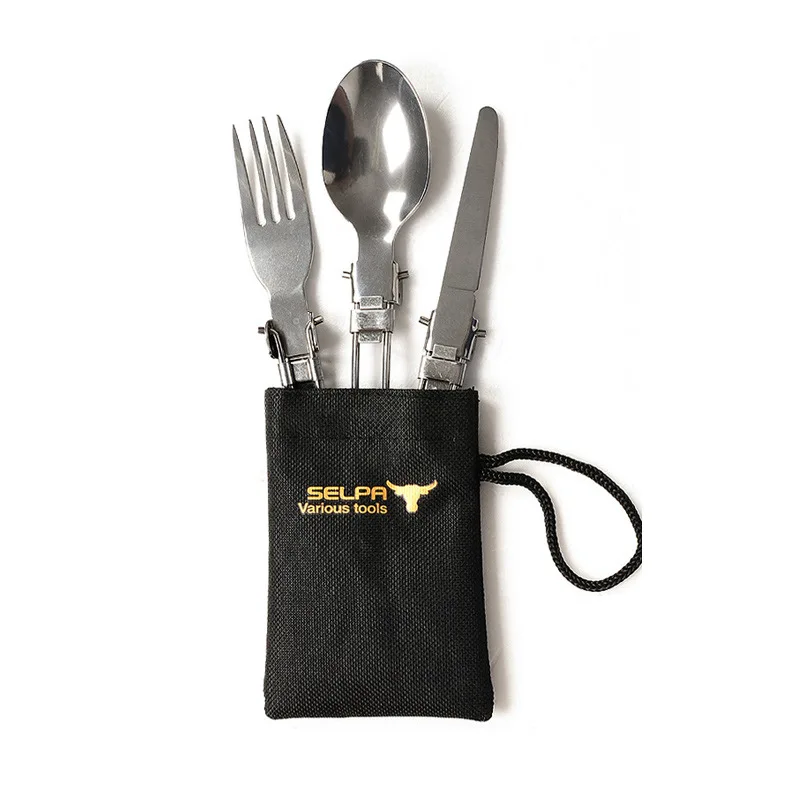 Outdoor Portable Tableware Folding Spoon Stainless Steel Foldable Cutlery Three-piece Picnic Set
Outdoor Portable Tableware Folding Spoon Stainless Steel Foldable Cutlery Three-piece Picnic Set