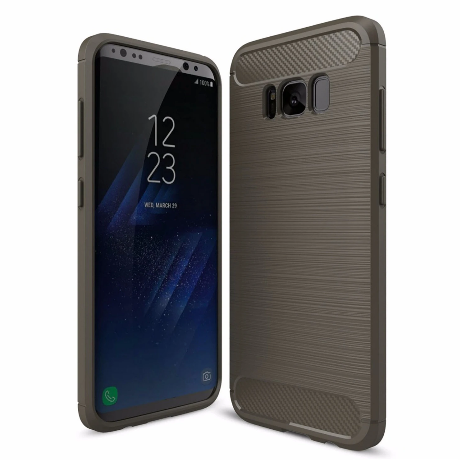 Чехол для телефона, совместимый с Samsung Galaxy S8 Plus, силиконовый серый чехол с металлической отделкой
Чехол для телефона, совместимый с Samsung Galaxy S8 Plus, силиконовый серый чехол с металлической отделкой