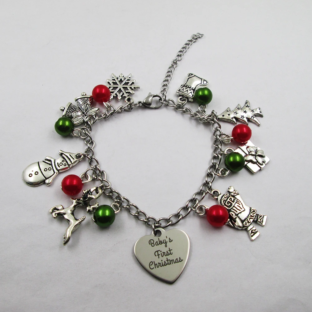 baby's first christmas christmas theme leather stainless steel chain bracelets gift presents
baby's first christmas christmas theme leather stainless steel chain bracelets gift presents