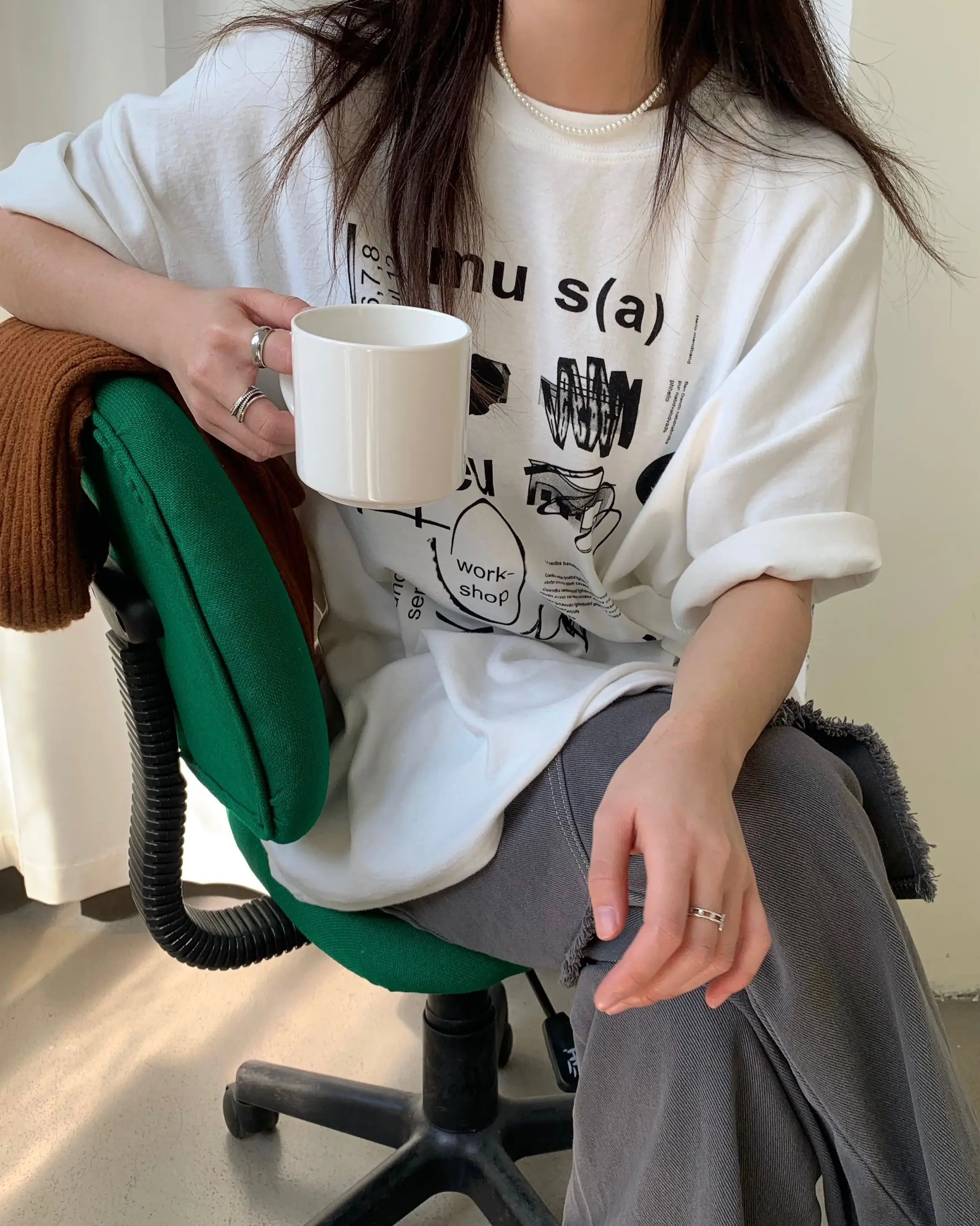 short sleeve T-shirt print versatile loose harajuku vintage plus size summer top t shirt women
short sleeve T-shirt print versatile loose harajuku vintage plus size summer top t shirt women