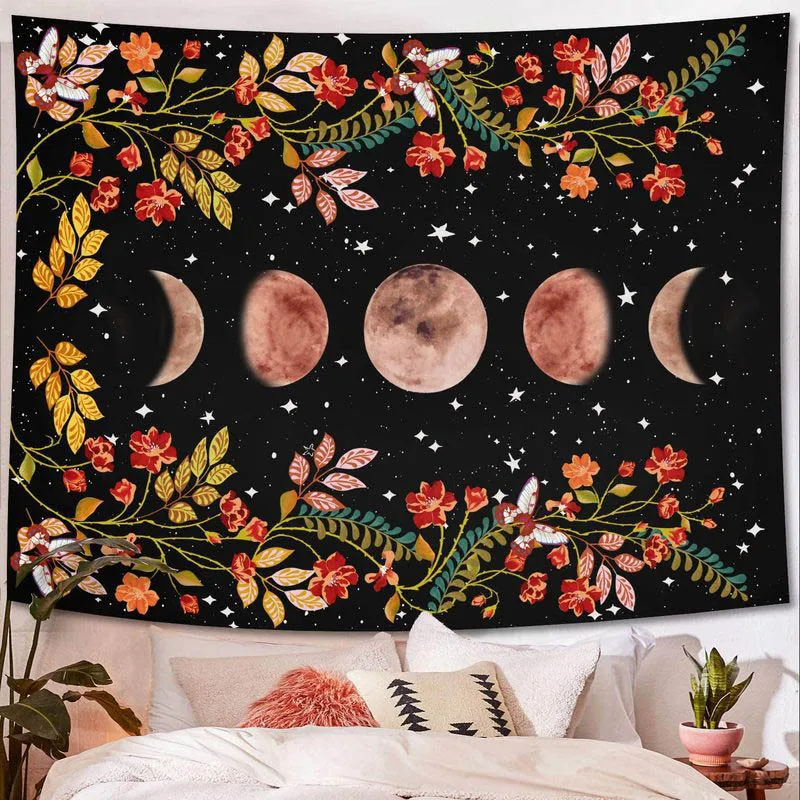 

The Moon Mural Tapestries Tapestry Home Decoration Retro Background Cloth Decoration Bedroom Wall Covering 73 * 95cm