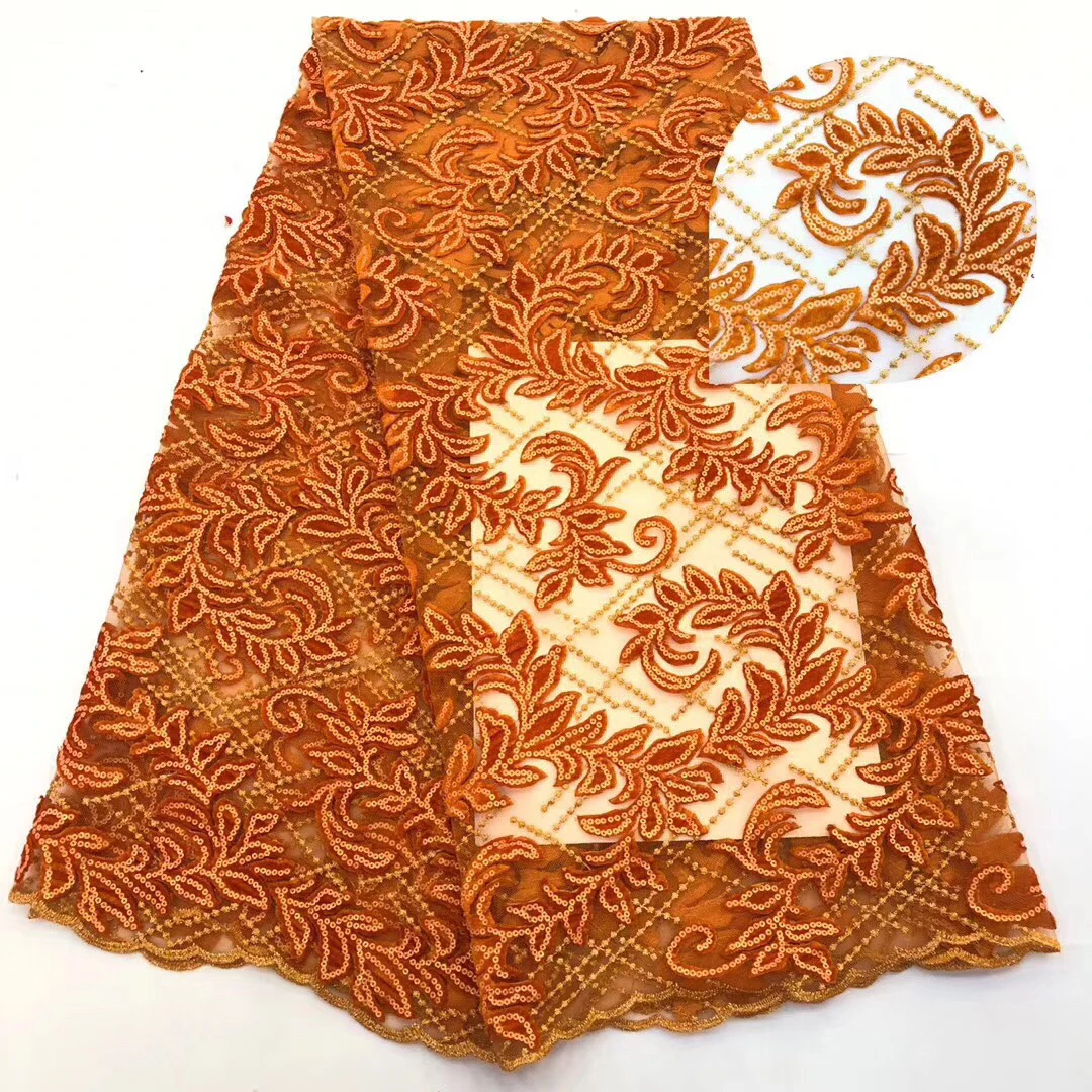 Velvet Lace Fabric 2020 Latest Nigerian French Tulle Lace with Sequins High Quality Orange African Wedding Lace Fabric KCD9405 
Velvet Lace Fabric 2020 Latest Nigerian French Tulle Lace with Sequins High Quality Orange African Wedding Lace Fabric KCD9405