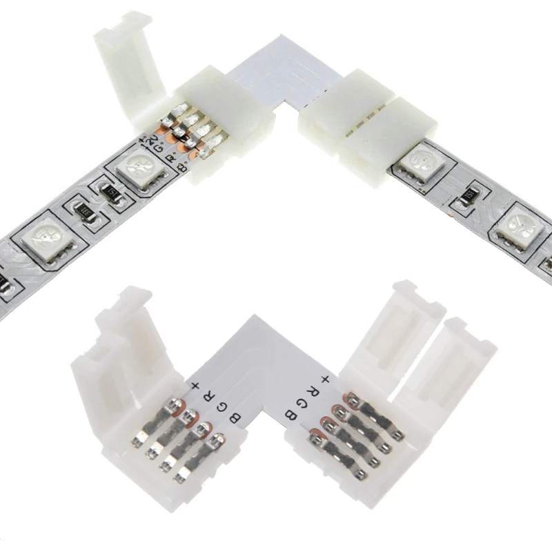 4 Pin LED Connector L Shape Corner Quick Splitter Right Angle 10mm 5050 RGB LED Strip Light
4 Pin LED Connector L Shape Corner Quick Splitter Right Angle 10mm 5050 RGB LED Strip Light