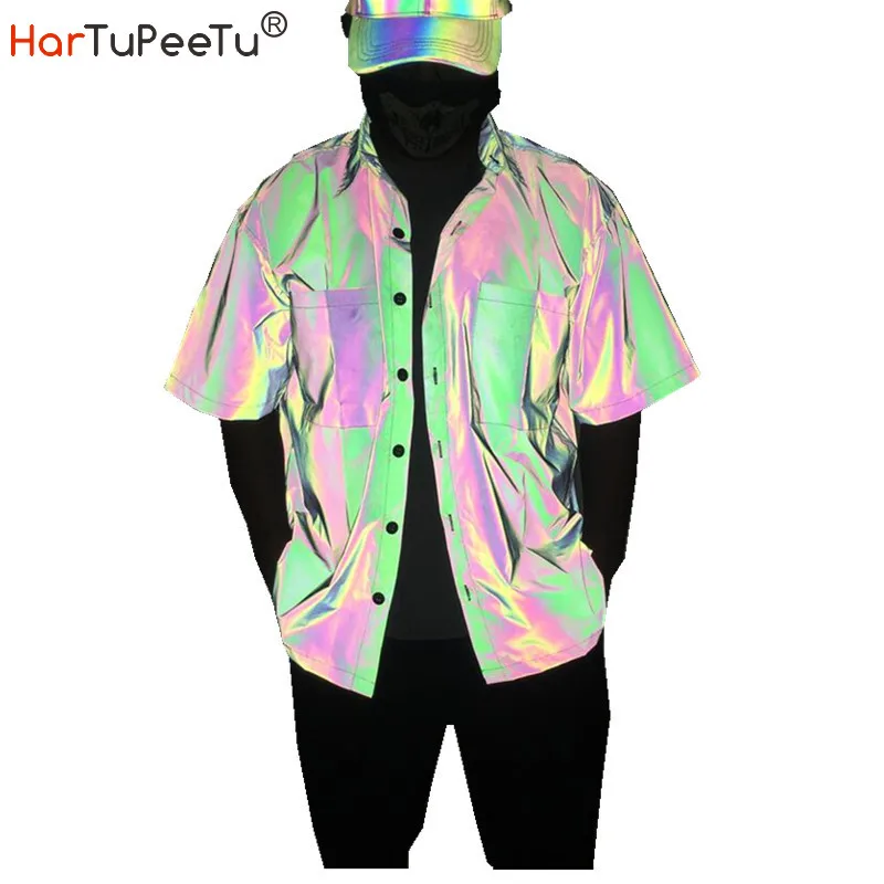 Summer Men Reflective Blouse Boys Evening Party Wear Hip Hop Dance Tops Street Fashion Hiking Cycling Running Safety Shirt
Summer Men Reflective Blouse Boys Evening Party Wear Hip Hop Dance Tops Street Fashion Hiking Cycling Running Safety Shirt