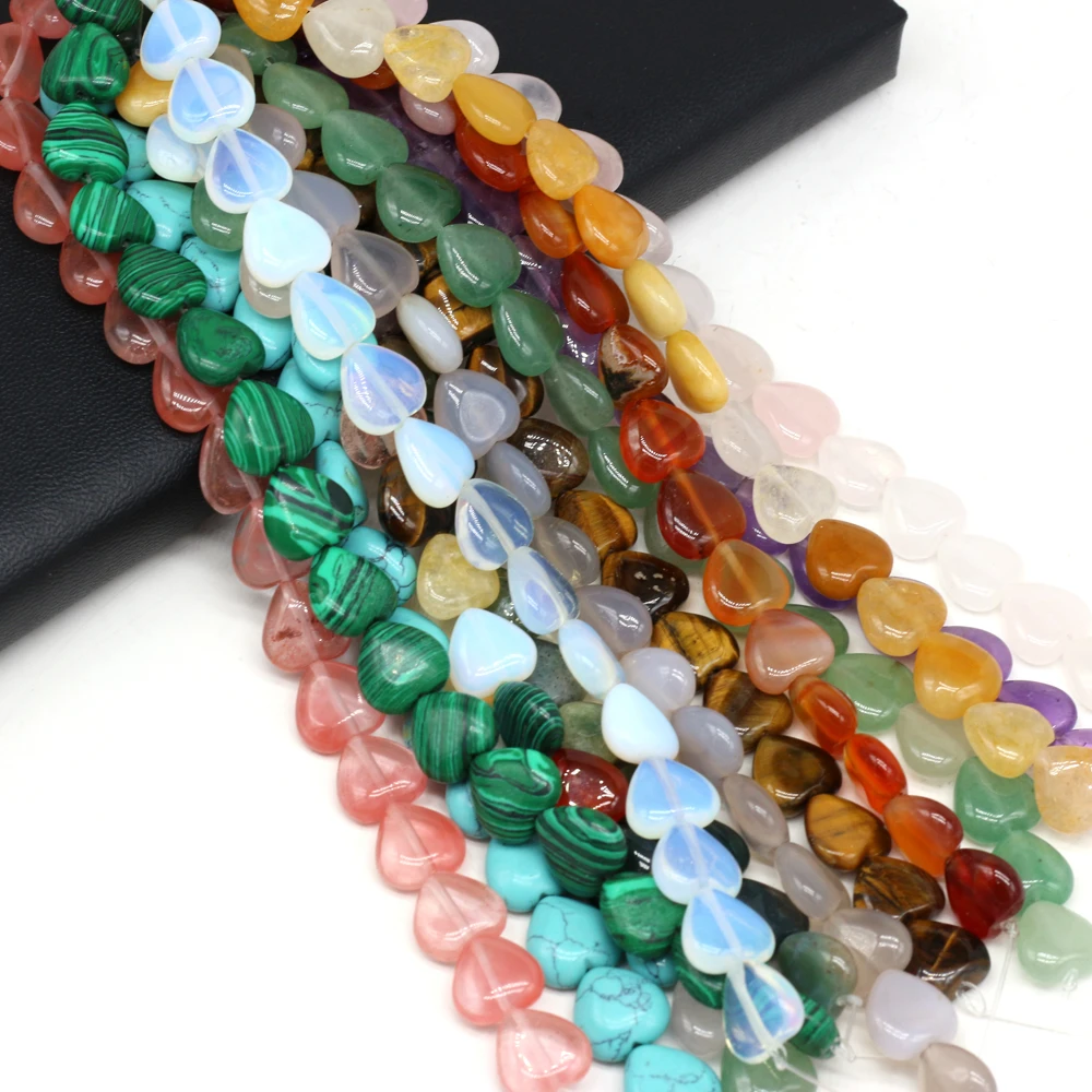 14pcs Natural Heart Shape Agates Yellow Jades Amethysts Rose Quartzs Stone Beads for Necklace Jewelry Making for Women Size 14mm
14pcs Natural Heart Shape Agates Yellow Jades Amethysts Rose Quartzs Stone Beads for Necklace Jewelry Making for Women Size 14mm