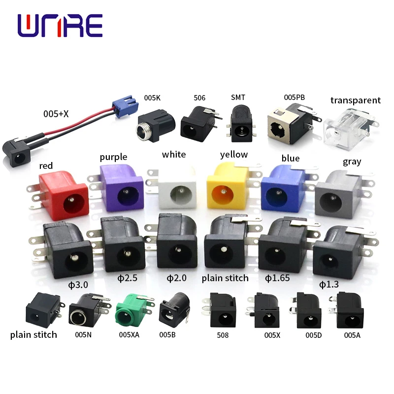DC-005 Black White Yellow and Purple Female DC Power Jack Socket Connector DC005 5.5*2.1mm 5.5X2.5 Round the Needle
DC-005 Black White Yellow and Purple Female DC Power Jack Socket Connector DC005 5.5*2.1mm 5.5X2.5 Round the Needle