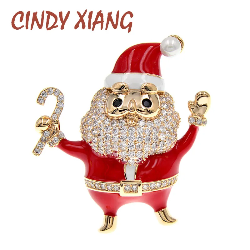 CINDY XIANG Cubic Zirconia Santa Claus Brooches For Women Christmas Red Enamel Pin Brooch Fashion Jewelry Gift
CINDY XIANG Cubic Zirconia Santa Claus Brooches For Women Christmas Red Enamel Pin Brooch Fashion Jewelry Gift