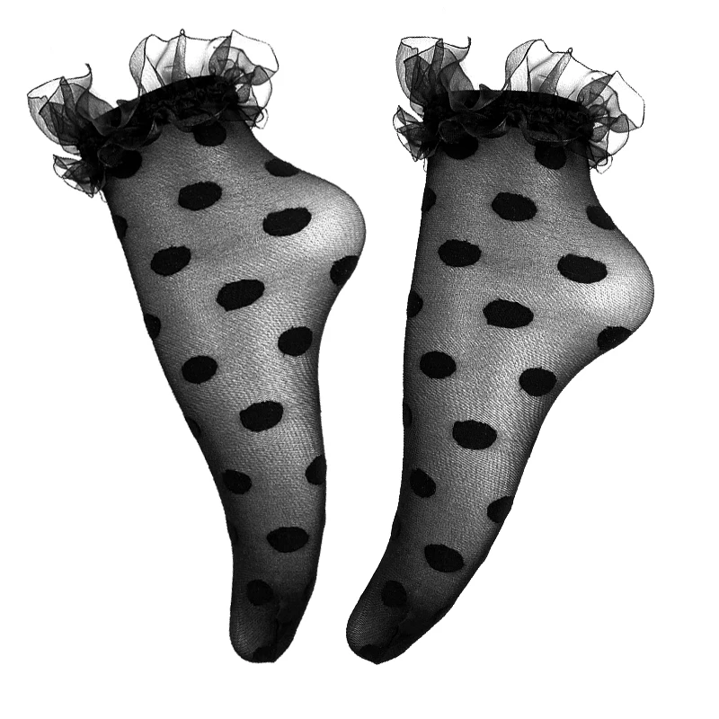Black Frilly Lace Sock Lolita Vintage Elasticity Transparent Socks Women Japanese Polka Dot Sheer Socks Dames Sokken Vrouwen
Black Frilly Lace Sock Lolita Vintage Elasticity Transparent Socks Women Japanese Polka Dot Sheer Socks Dames Sokken Vrouwen