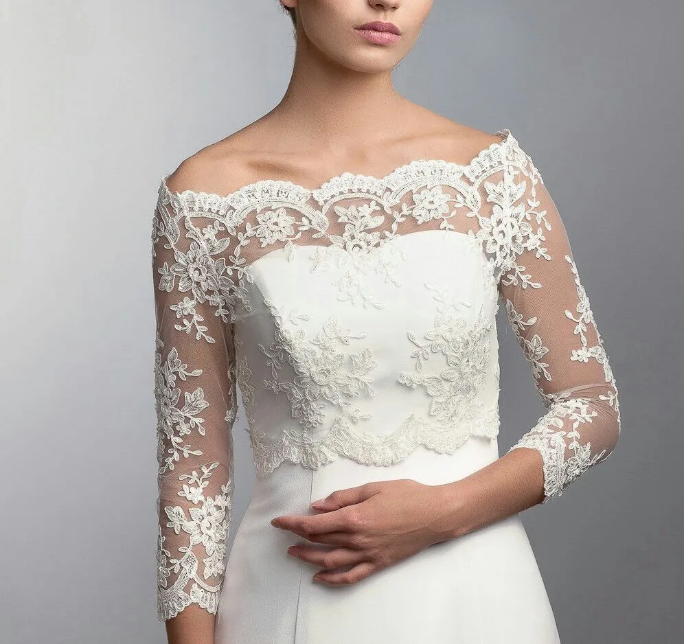 Romantic Lace Wedding Bolero Wrap Appliques Custom Made Long Sleeves Bridal Jacket Cape Wedding Shawl
Romantic Lace Wedding Bolero Wrap Appliques Custom Made Long Sleeves Bridal Jacket Cape Wedding Shawl