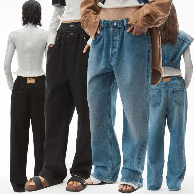 Fannie&ZR street fashion leisure cotton elastic waist loose joker straight jeans dress trousers wide-legged pants
Fannie&ZR street fashion leisure cotton elastic waist loose joker straight jeans dress trousers wide-legged pants