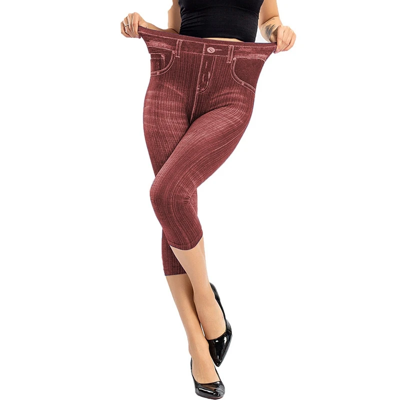 Puimentiua 3/4 Leggings Women High Waist Elastic Slim Fit Faux Jeans Leggings Pant Jeggings Female Short Leggings Plus Size XXXL
Puimentiua 3/4 Leggings Women High Waist Elastic Slim Fit Faux Jeans Leggings Pant Jeggings Female Short Leggings Plus Size XXXL