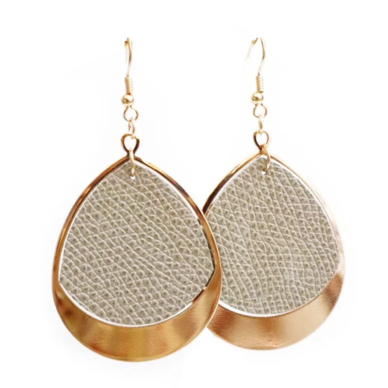 Cpop Creative Genuine Cowhide Leather Earrings Geometric Gold Metal Water Drop Earrings Fashion Jewelry Women Accessories Gifts
Cpop Creative Genuine Cowhide Leather Earrings Geometric Gold Metal Water Drop Earrings Fashion Jewelry Women Accessories Gifts