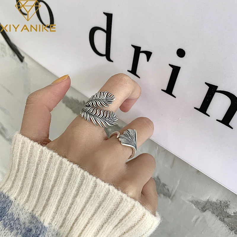 XIYANIKE Silver Color Vintage Handmade Ginkgo Leaf Ring Female Literary Temperament ELegant Fashion Simple Open Кольцо
XIYANIKE Silver Color Vintage Handmade Ginkgo Leaf Ring Female Literary Temperament ELegant Fashion Simple Open Кольцо