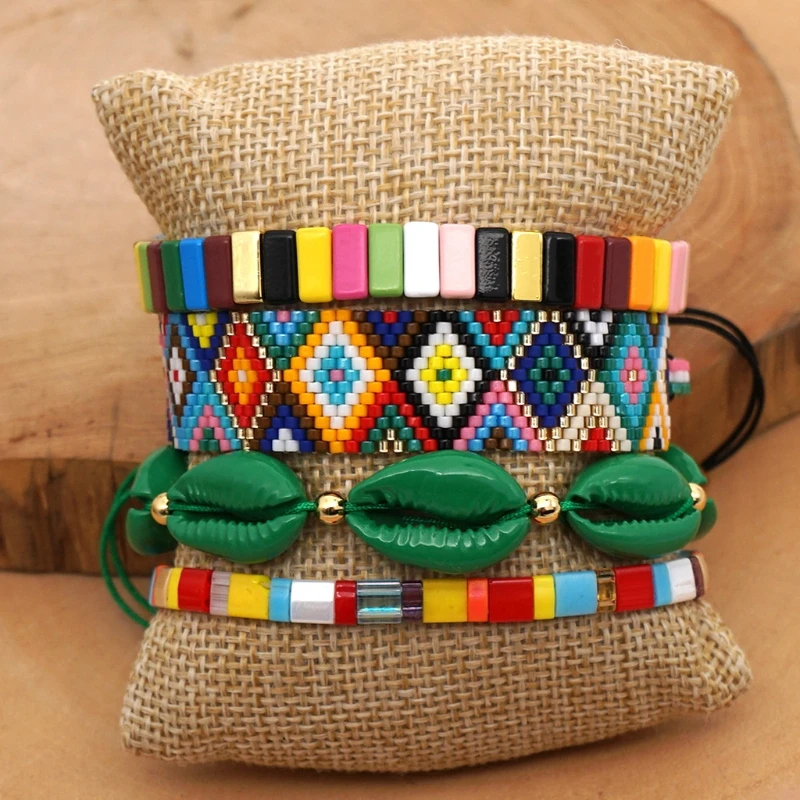 4Pcs Bohemian Elastic Stretch Colorful Tile Enamel Shell Bracelets Kit Stackable Enamel Rainbow Charm Bracelet Jewelry
4Pcs Bohemian Elastic Stretch Colorful Tile Enamel Shell Bracelets Kit Stackable Enamel Rainbow Charm Bracelet Jewelry