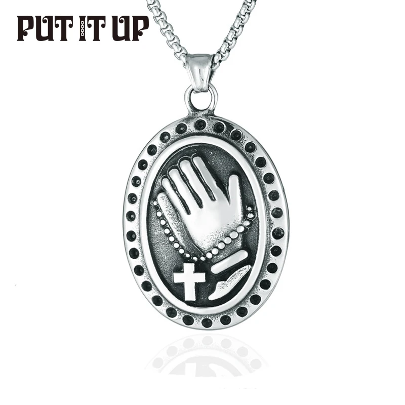 Praying Hands Cross Pendant Necklace 316L Stainless Steel Hip Hop Rock Necklace Fashion Trendy Men's Jewelry Birthday Gift
Praying Hands Cross Pendant Necklace 316L Stainless Steel Hip Hop Rock Necklace Fashion Trendy Men's Jewelry Birthday Gift