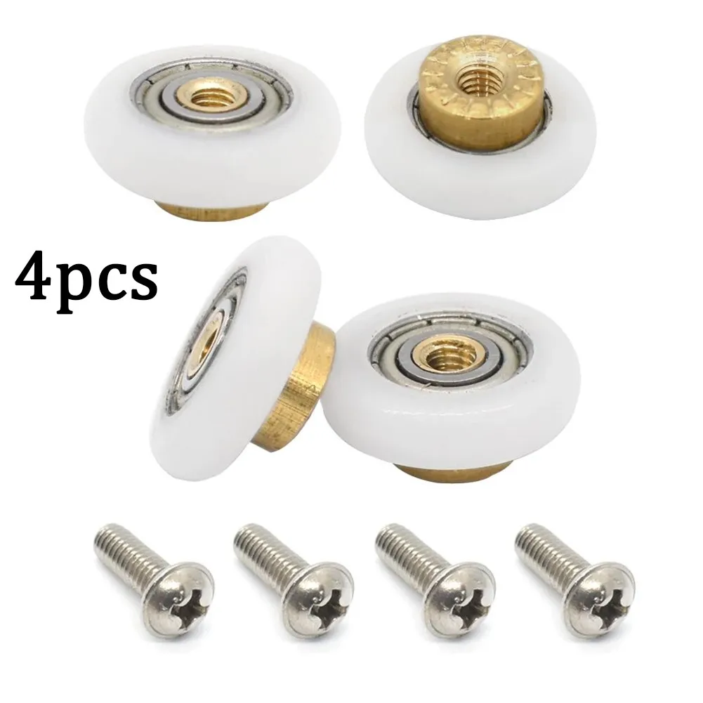 4Pcs 19/23/25/27mm Brass Centre Shower Room Pulley Bathroom Sliding Glass Door Wheels Nylon Copper Door Roller With Screws
4Pcs 19/23/25/27mm Brass Centre Shower Room Pulley Bathroom Sliding Glass Door Wheels Nylon Copper Door Roller With Screws