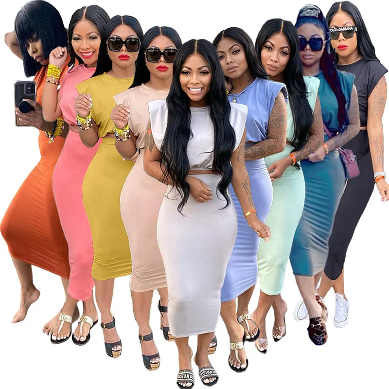 Women Skirts Two 2 Piece Set Fashion Streetwear Crop Tops and Midi Skirt Matching Set Classic Outfits Suits Women Summer 2021new
Women Skirts Two 2 Piece Set Fashion Streetwear Crop Tops and Midi Skirt Matching Set Classic Outfits Suits Women Summer 2021new