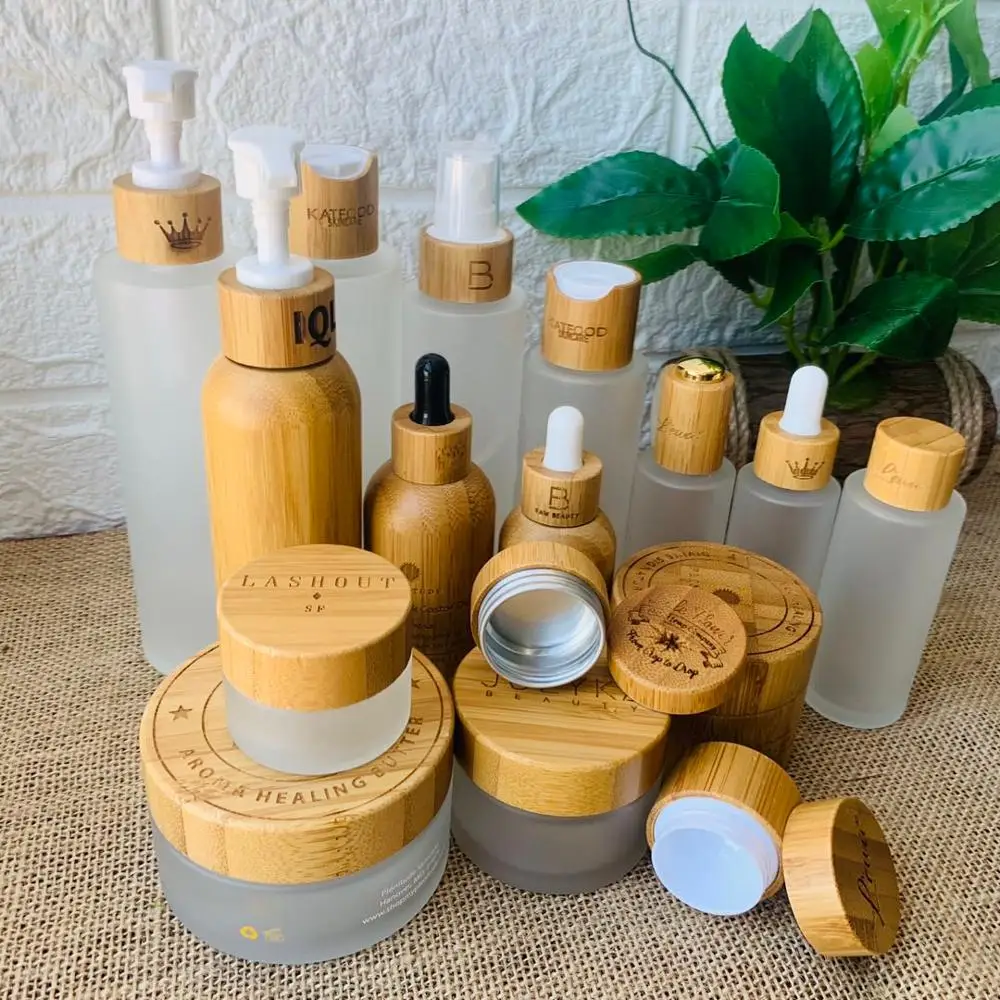 bamboo pump bottle 150ml transparent frosted glass bottle lotion bottle custom cosmetic packaging Portable Empty Container
bamboo pump bottle 150ml transparent frosted glass bottle lotion bottle custom cosmetic packaging Portable Empty Container