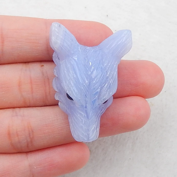 Natural Gemstone,Nugget Blue Lace Agate Carved wolf head Pendant fashion necklace Pendant Bead,Birthday gift,37x25x14mm13g
Natural Gemstone,Nugget Blue Lace Agate Carved wolf head Pendant fashion necklace Pendant Bead,Birthday gift,37x25x14mm13g