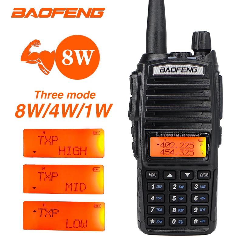 BAOFENG UV 82 Двухдиапазонная рация VHF UHF двухстороннее радио UV82 охотничья CB Ham