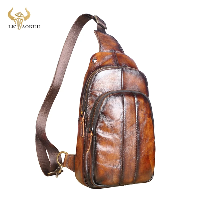 Men Retro Original Leather Casual Design Chest Sling Bag Fashion Travel One Shoulder Bag 8" Tablet Umbrella Daypack Male 8006
Men Retro Original Leather Casual Design Chest Sling Bag Fashion Travel One Shoulder Bag 8" Tablet Umbrella Daypack Male 8006