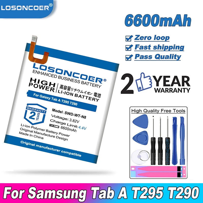 LOSONCOER 6600 мА/ч SWD WT N8 планшеты аккумулятор для Samsung Galaxy Tab A T295 T290 с высокой