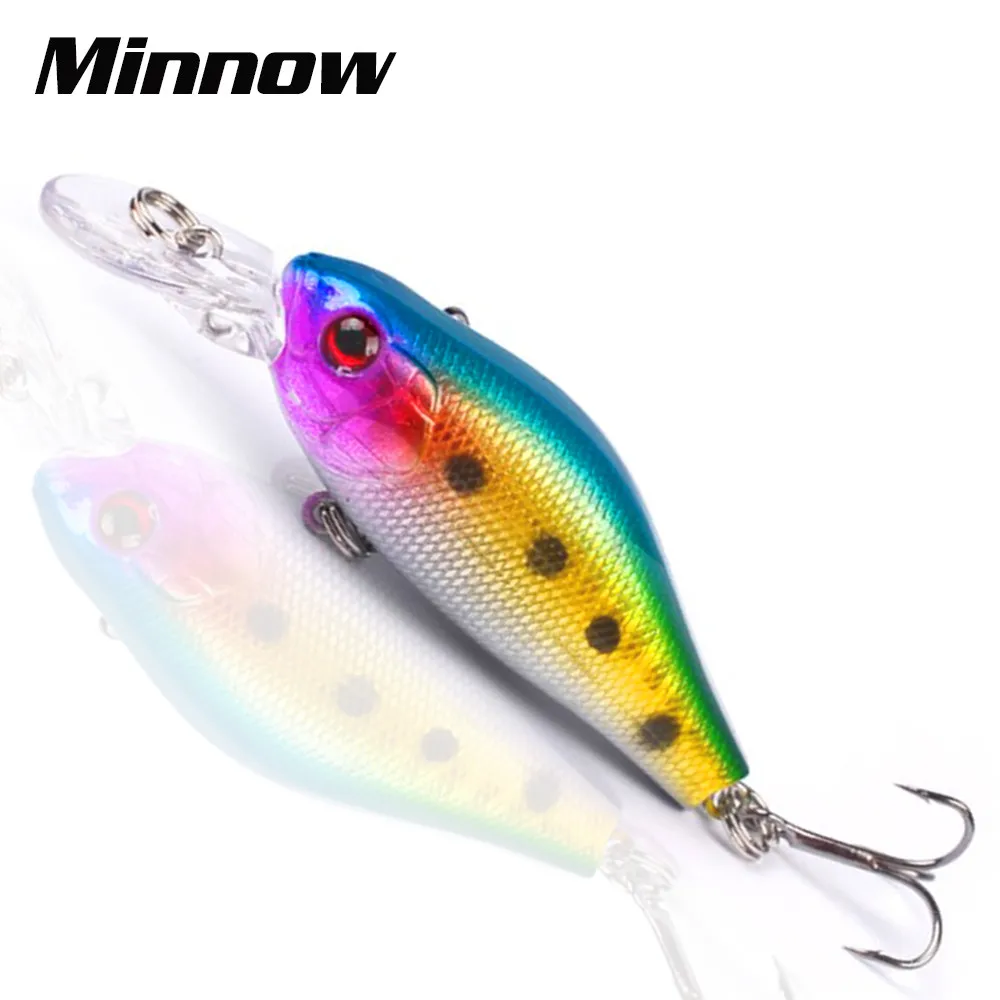 9cm 8g Minnow Lure Realistic Wobble Body Fishing Bait with 2 Strong High Carbon Steel Sharp Blood Treble Hooks for Bass Fishing
9cm 8g Minnow Lure Realistic Wobble Body Fishing Bait with 2 Strong High Carbon Steel Sharp Blood Treble Hooks for Bass Fishing