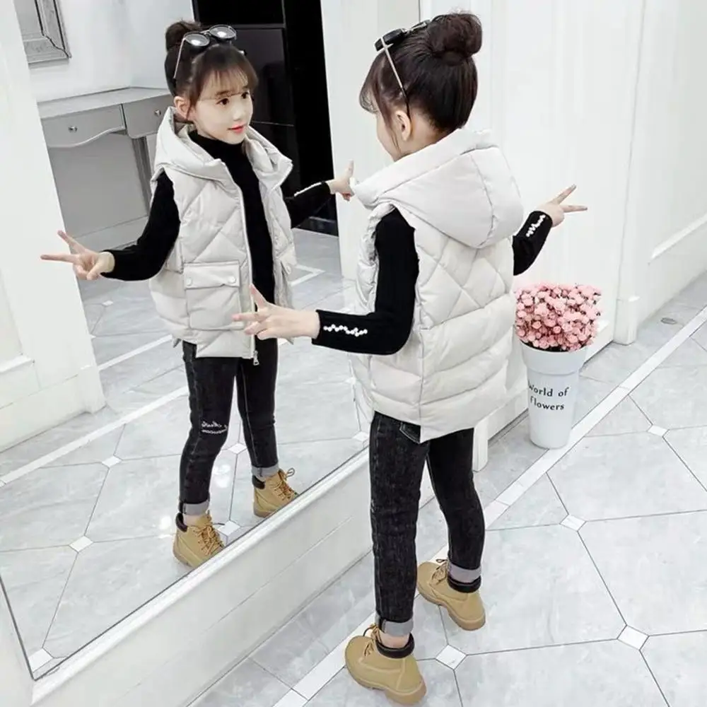 Fashion Down Cotton Kids Vest for Girls Solid Hooded Sleeveless Jacket Coat 4-14 Years Children Outerwear Toddler Winter Clothes
Fashion Down Cotton Kids Vest for Girls Solid Hooded Sleeveless Jacket Coat 4-14 Years Children Outerwear Toddler Winter Clothes