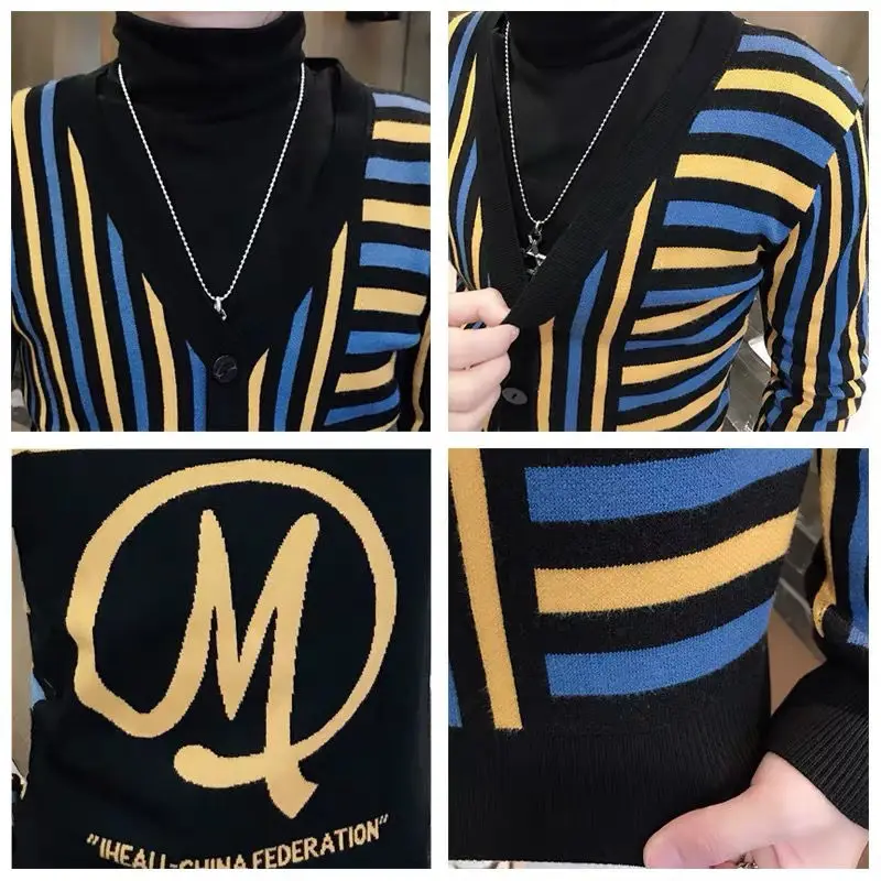New men's T-shirt in autumn / winter 2019 Korean version trend color contrast stripe
New men's T-shirt in autumn / winter 2019 Korean version trend color contrast stripe
