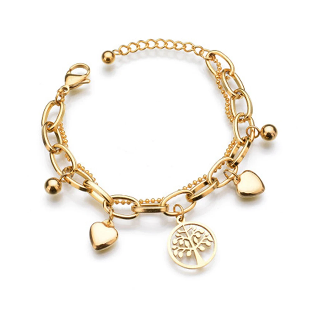 

Beadsnice Fashion Female Initial Adjuatable Bracelet Golden Bling Statement New Link Steel ID 41111