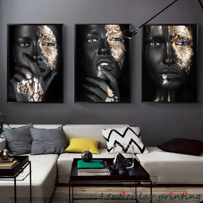 African Sexy Girl Poster Wall Art Black Gold Woman Oil Painting on Canvas Prints Scandinavian Wall Picture Nordic Room Decor 
African Sexy Girl Poster Wall Art Black Gold Woman Oil Painting on Canvas Prints Scandinavian Wall Picture Nordic Room Decor