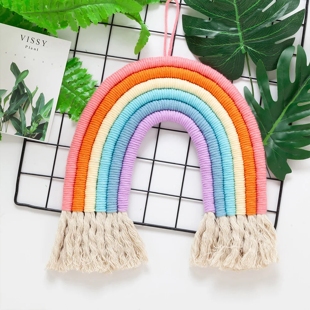 Handmade Tapestry DIY Woven Rope Wall Hanging Decoration Rainbow Tapestry for Baby Room Living Room Home Accessory
Handmade Tapestry DIY Woven Rope Wall Hanging Decoration Rainbow Tapestry for Baby Room Living Room Home Accessory