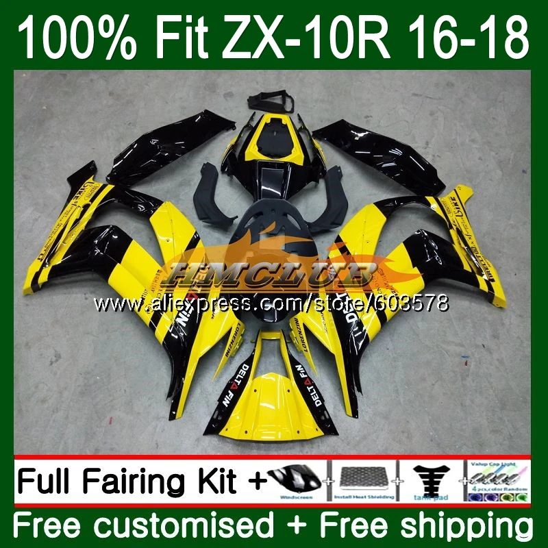 Injection For KAWASAKI ZX-10R 1000CC ZX10R 16 17 18 Yellow black 120CL.69 ZX1000 ZX 1000 ZX 10 R 10R 2016 2017 2018 OEM Fairing 
Injection For KAWASAKI ZX-10R 1000CC ZX10R 16 17 18 Yellow black 120CL.69 ZX1000 ZX 1000 ZX 10 R 10R 2016 2017 2018 OEM Fairing