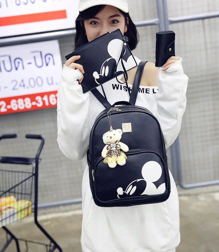 Disney Mickey Hot Sale Fashion Cute Lady Backpack Cartoon Multifunctional Large Capacity Leisure Travel Backpack 3 Piece Set
Disney Mickey Hot Sale Fashion Cute Lady Backpack Cartoon Multifunctional Large Capacity Leisure Travel Backpack 3 Piece Set