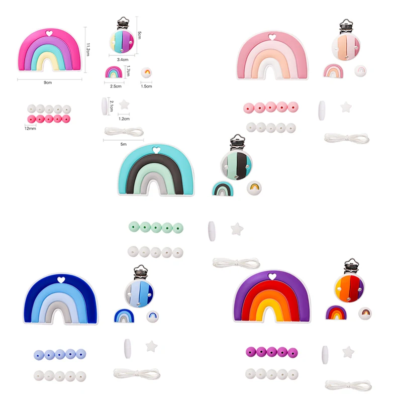 Silicone Teether Beads Set BPA Free DIY Accessories Necklace Newborn Silicone Teether Food Grade Rainbow Pacifier Chain Clip
Silicone Teether Beads Set BPA Free DIY Accessories Necklace Newborn Silicone Teether Food Grade Rainbow Pacifier Chain Clip