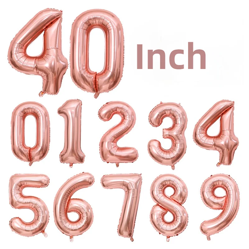 40 Inch Number Aluminum Foil Ballon Rose Gold Birthday Party Figure Digital Balloons Anniversary Wedding Decoration Supplies
40 Inch Number Aluminum Foil Ballon Rose Gold Birthday Party Figure Digital Balloons Anniversary Wedding Decoration Supplies