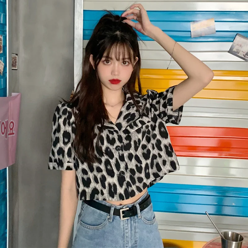 Leopard-Print Shirt Female Summer New 2021hong Kong Style Retro Fried Street Small Loose Short Sleeve Shirt Short Top
Leopard-Print Shirt Female Summer New 2021hong Kong Style Retro Fried Street Small Loose Short Sleeve Shirt Short Top