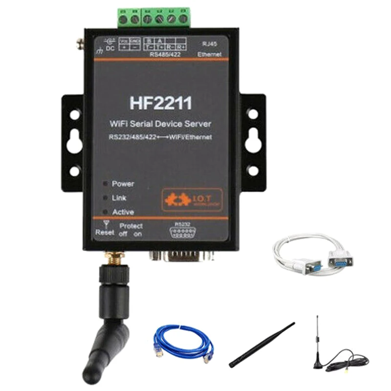 Последовательный модуль преобразования HF2211 Modbus RS232/RS485/RS422 в Ethernet/Wi Fi поддержка