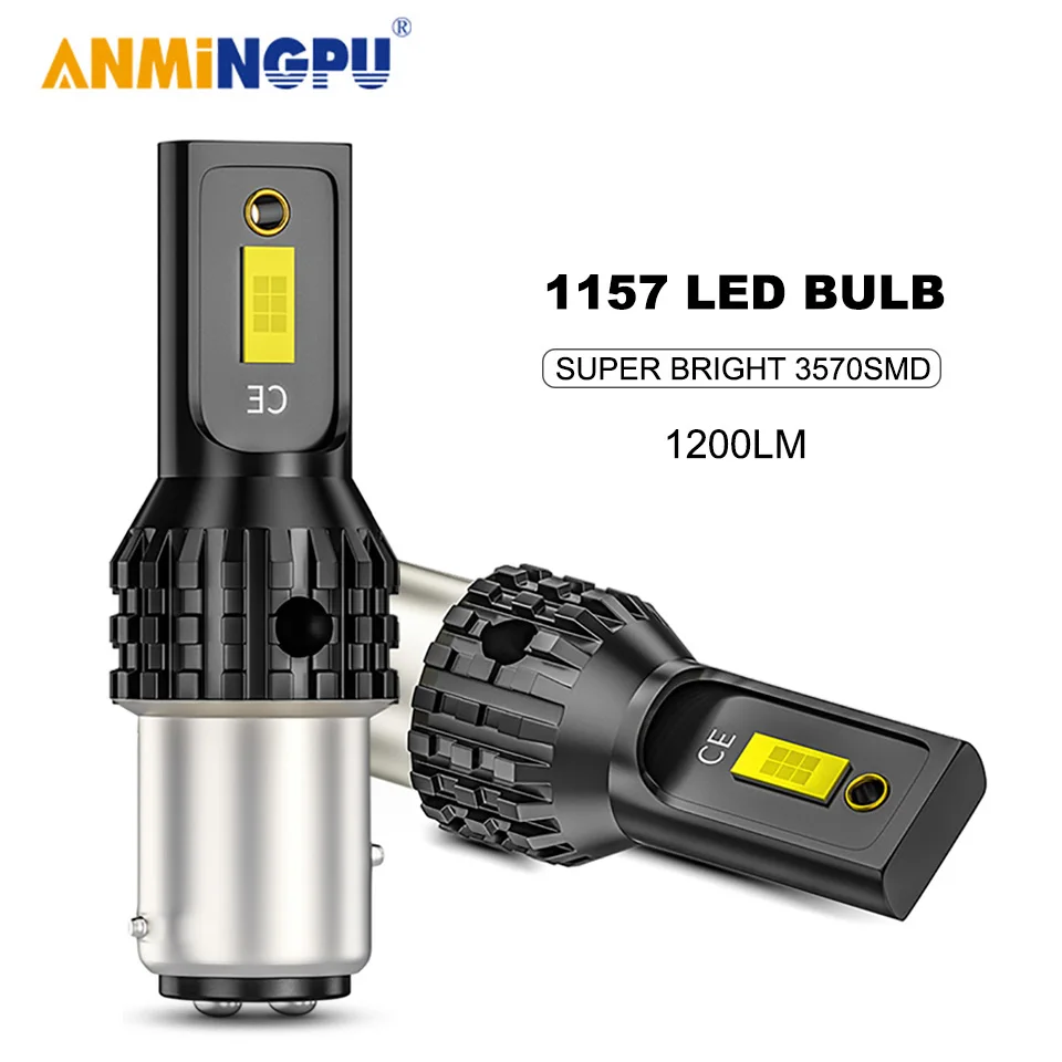 ANMINGPU 1x сигнальная лампа 3570SMD BAY15D светодиодные лампы 1157 P21/5 Вт 1156 Led BA15S P21W BAU15S PY21W
