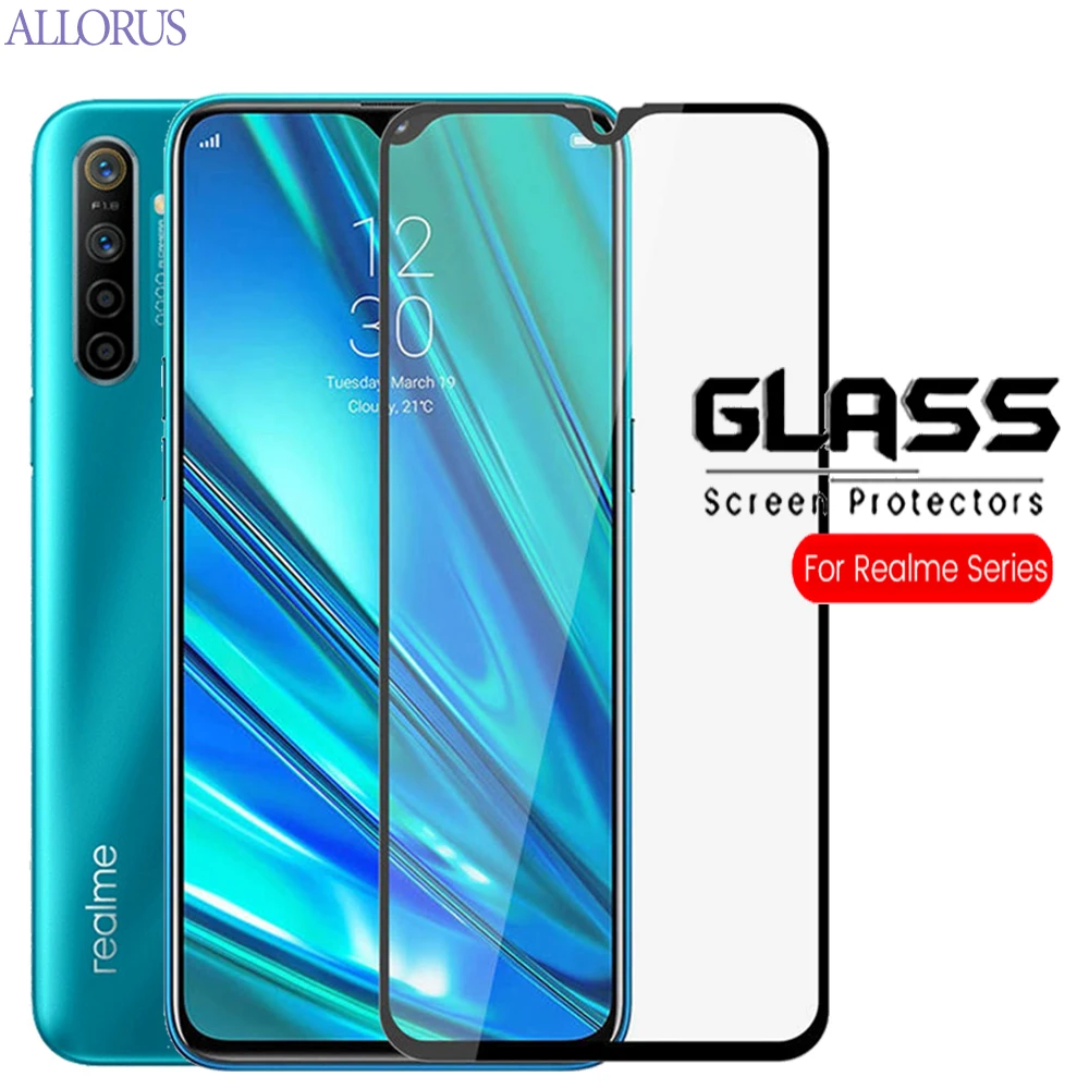 9H полное покрытие защитное стекло на Realme 7 5i 5 i Защитное экрана закаленное для Realme5