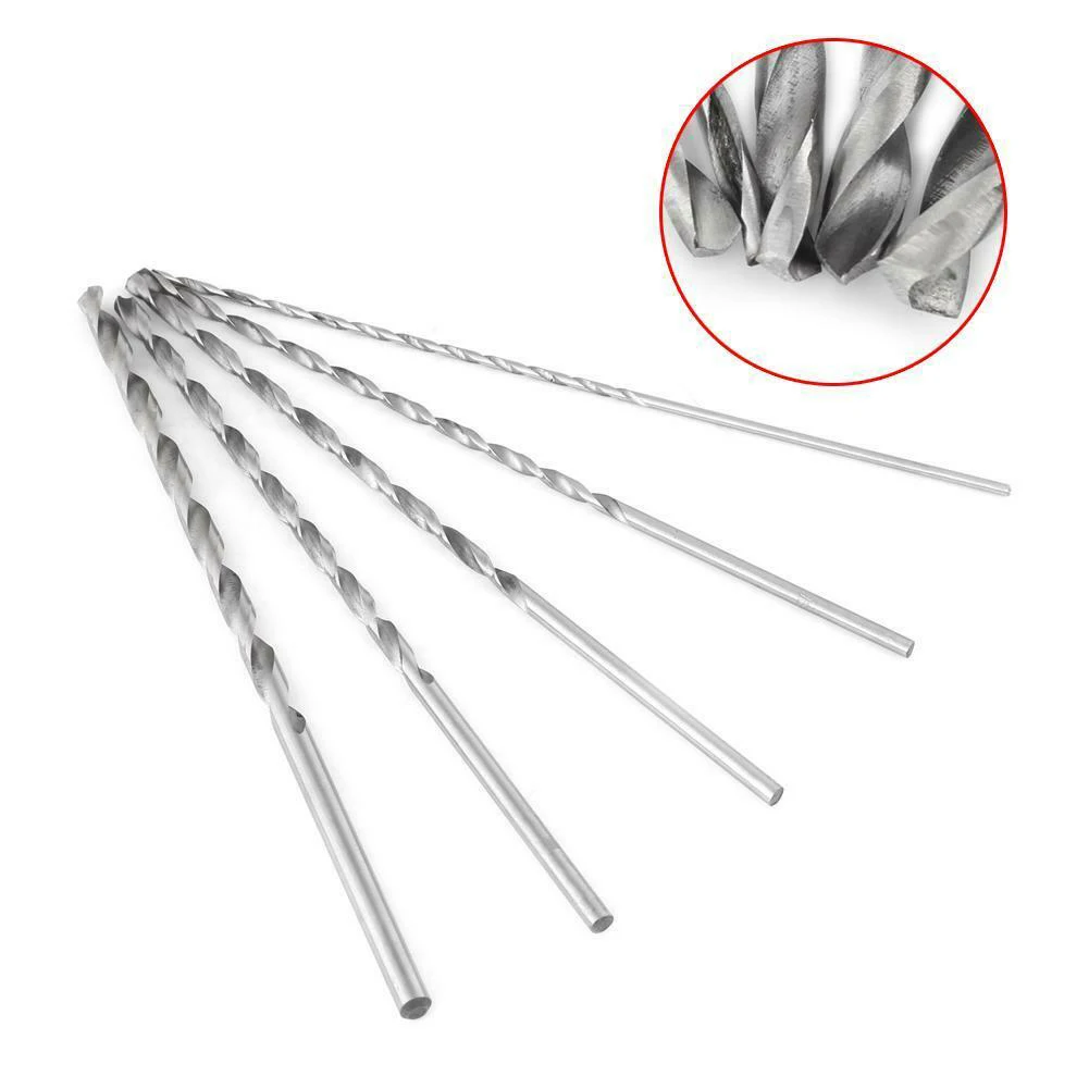 5pcs 2/3/3.5/4/5mm HSS 200mm Extra Long HSS Twist Drill Bits Set Tool Metal Drilling For Wood Metal Power Rotary Tool
5pcs 2/3/3.5/4/5mm HSS 200mm Extra Long HSS Twist Drill Bits Set Tool Metal Drilling For Wood Metal Power Rotary Tool