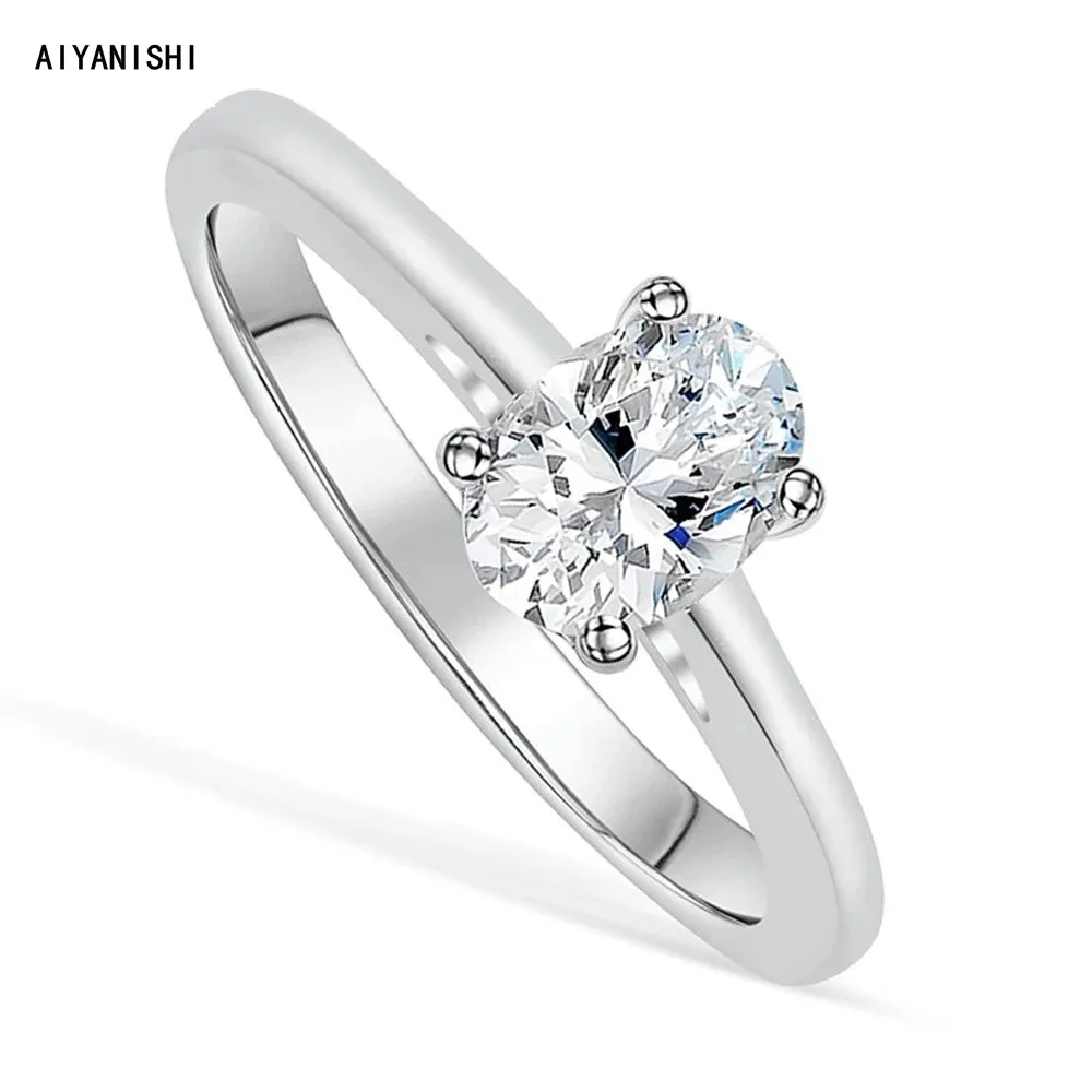 AIYANISHI Trendy Silver Band Rings For Women 925 Silver Bridal Solitaire Oval Sona Diamond Engagement Band Ring Bijoux Femme
AIYANISHI Trendy Silver Band Rings For Women 925 Silver Bridal Solitaire Oval Sona Diamond Engagement Band Ring Bijoux Femme