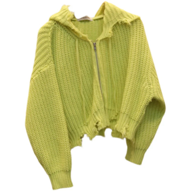 2021 Autumn and Winter New Women's Fashion Worn Short Solid Color Hooded Loose Zipper Knitted Sweater DK1015
2021 Autumn and Winter New Women's Fashion Worn Short Solid Color Hooded Loose Zipper Knitted Sweater DK1015